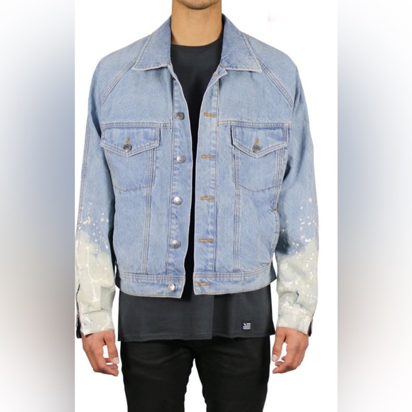 EUC*** Flame Blue Denim Jacket / Men’s Size Small - Picture 1 of 10